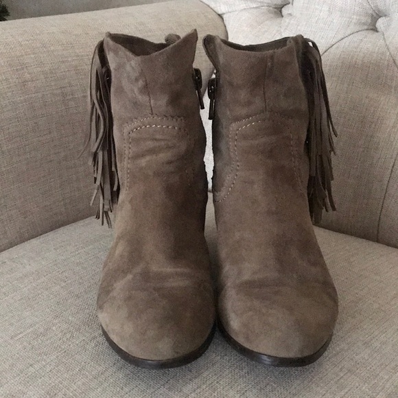 Sam Edelman Louie Suede Fringe Booties US8 (Taupe) - Picture 2 of 8